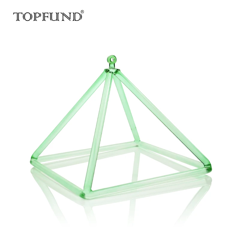 

TOPFUND Green Color Clear Quartz Crystal Singing Pyramid 10 '' - Perfect Healing Musical Instrument