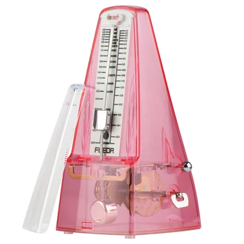 

FLEOR Mechanical Metronome Guitar Violin Piano Metronome 40-208bpm Transparent Red for Piano Violin Drum Bass Guitar Accessories