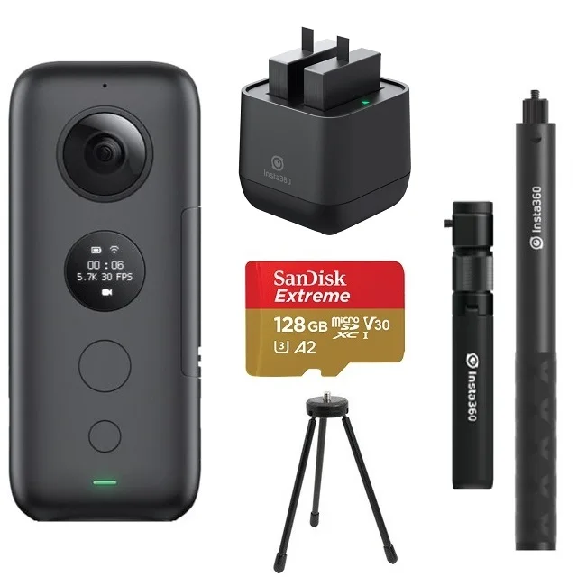 Insta360 ONE X Экшн-камера VR Insta 360 панорамная камера для IPhone и Android 5,7 K видео 18MP фото невидимая селфи-палка - Цветной: Черный