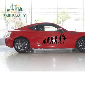 

EARLFAMILY 58cm x 26.36cm 2x Evolution Ballet Dancer Funny Graphical (one For Each Side) Car Sticker For Truck Door Vinyl Decal