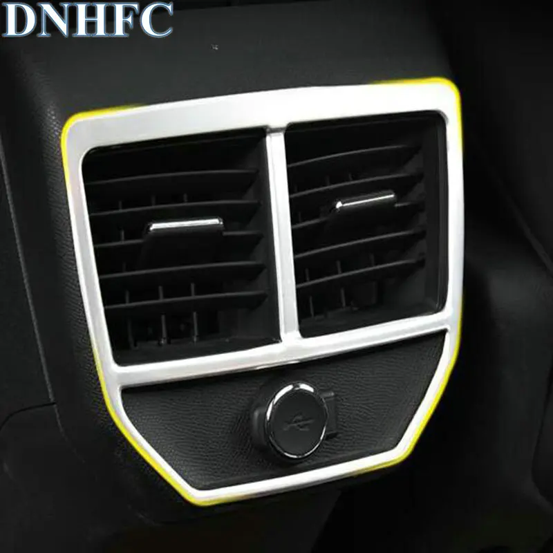 

DNHFC For 2017 Peugeot 5008 3008 GT Accessories Stainless Steel Car Rear Air Conditioner Outlet Decoration Cover Styling
