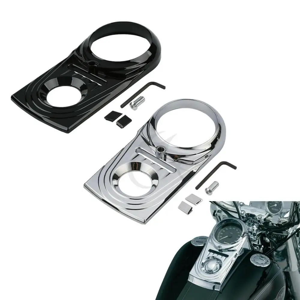 

Motorcycle Chrome/Black Chrome Dash Panel Insert Cover For Harley Heritage Softail Springer Deluxe Fat Boy Dyna FXDWG FL FX
