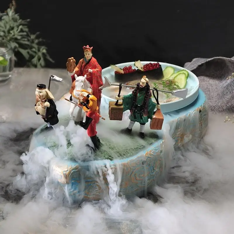 

Journey to the West Personality Seminal Hotel Dry Ice Music Tableware Set Chinese Style Irregular Characteristic Hot Pot Plate