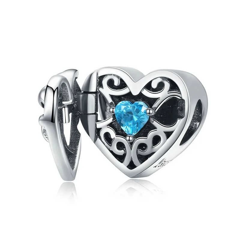 

925 Sterling Silver Charms fit Original Pandora Bracelet Always In Heart Bowknot Surprise Box Beads for Jewelry Making