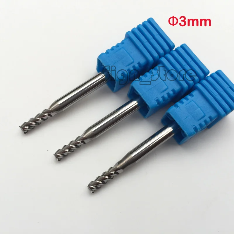 5PCS HRC55 three 3 flutes 3MM end mill milling cutter for aluminum Cutting CNC L 50mm 4*3*8*50mm