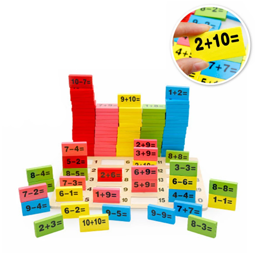 

110pcs Early Math Counting Educational Mathematics Sticks Learning Blocks Toy Gift Wooden For Children Kids Domino