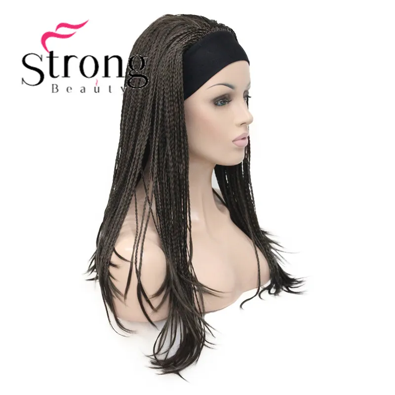 StrongBeauty длинные коричневые, светлые плетеные Жаростойкие парик с головной повязкой синтетические парики