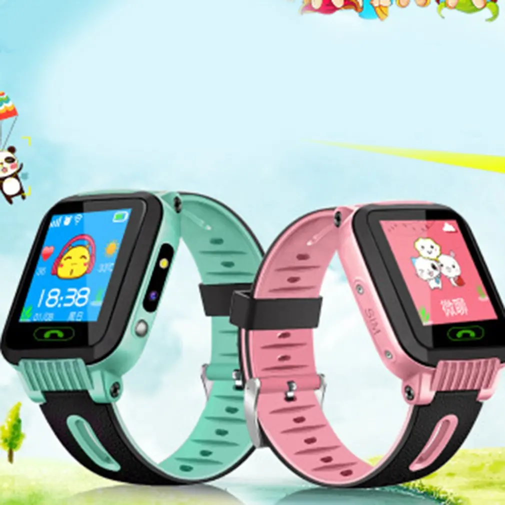 Children Smart Watch GPS Tracker Anti Lost Monitor SOS Call Smart Camera Phone Watch 1.44 Inch Screen Pink Blue Cute Kids Gifts