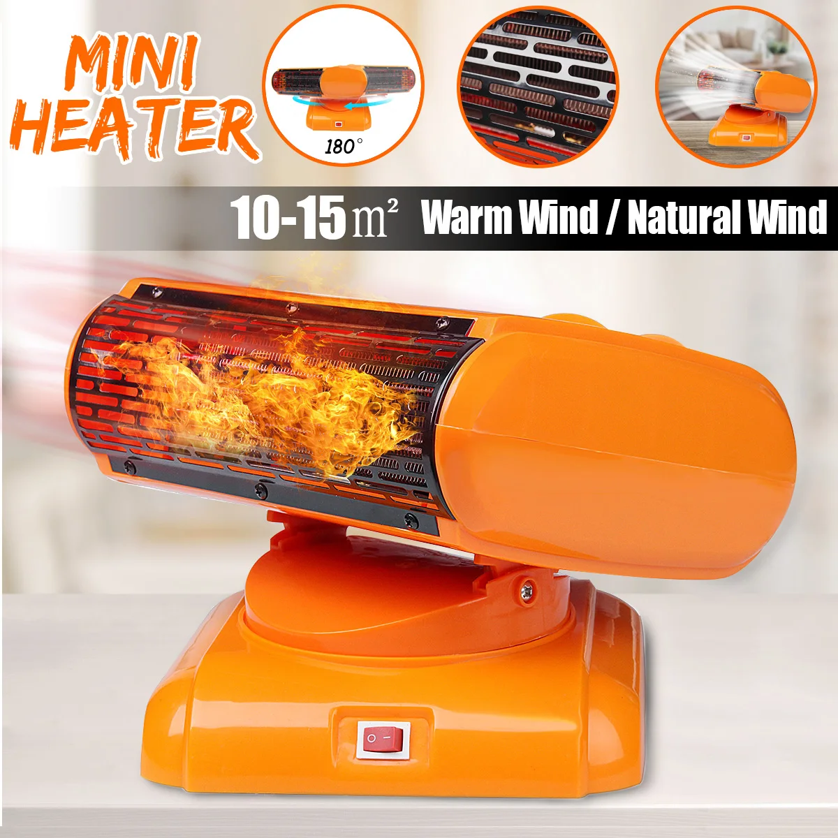 

Mini Portable Home Electric Handy Heater Stove Desktop Outlet Air Heater Radiator Kitchen Bar Bathroom Hotel Travel Winter Warm