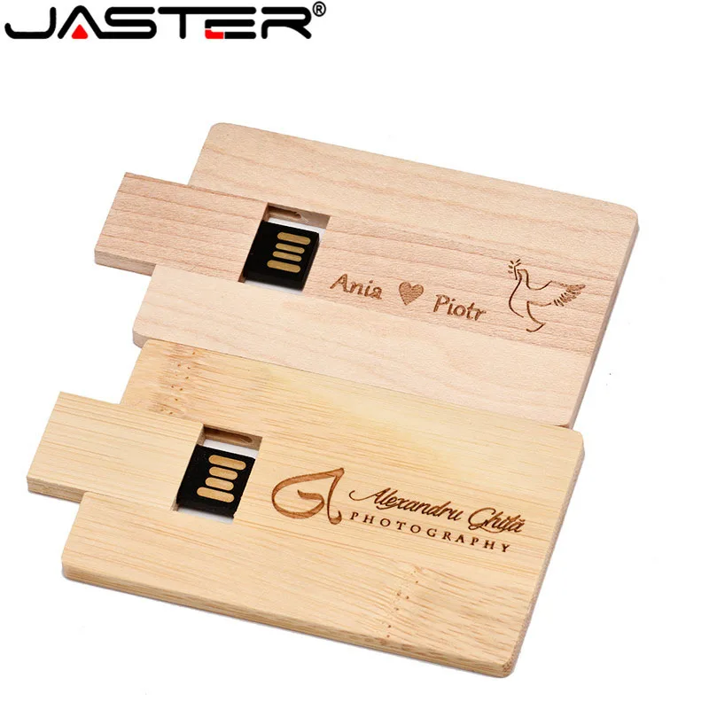 JASTER деревянная визитная карточка USB флэш-накопитель 4 ГБ 8 ГБ 16 ГБ 32 ГБ USB 2,0 флэш-накопитель Флешка(более 5 шт. Бесплатный Пользовательский логотип