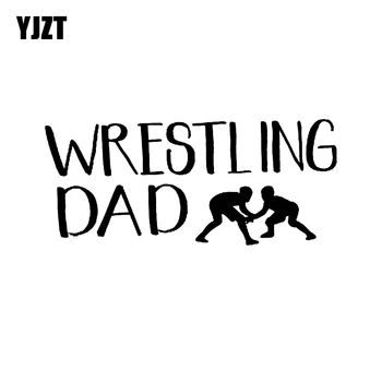 

YJZT 15.4CM*6.6CM Interesting Vinyl High-quality Car Sticker Wrestling Dad Decal Black/Silver C11-1402