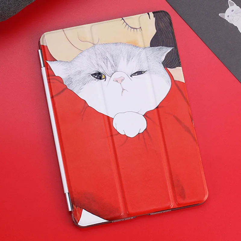 

Case for Ipad Air Fashion lazy Cat Series Auto Sleep /Wake Up Flip PU Leather Case for Ipad Air 9.7'' Smart Stand Cover