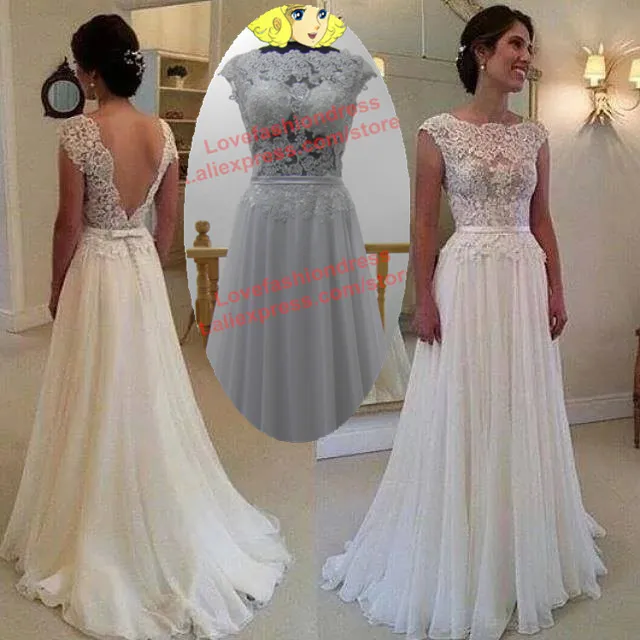 2015 nueva gasa de encaje de la boda vestidos vestido de noiva