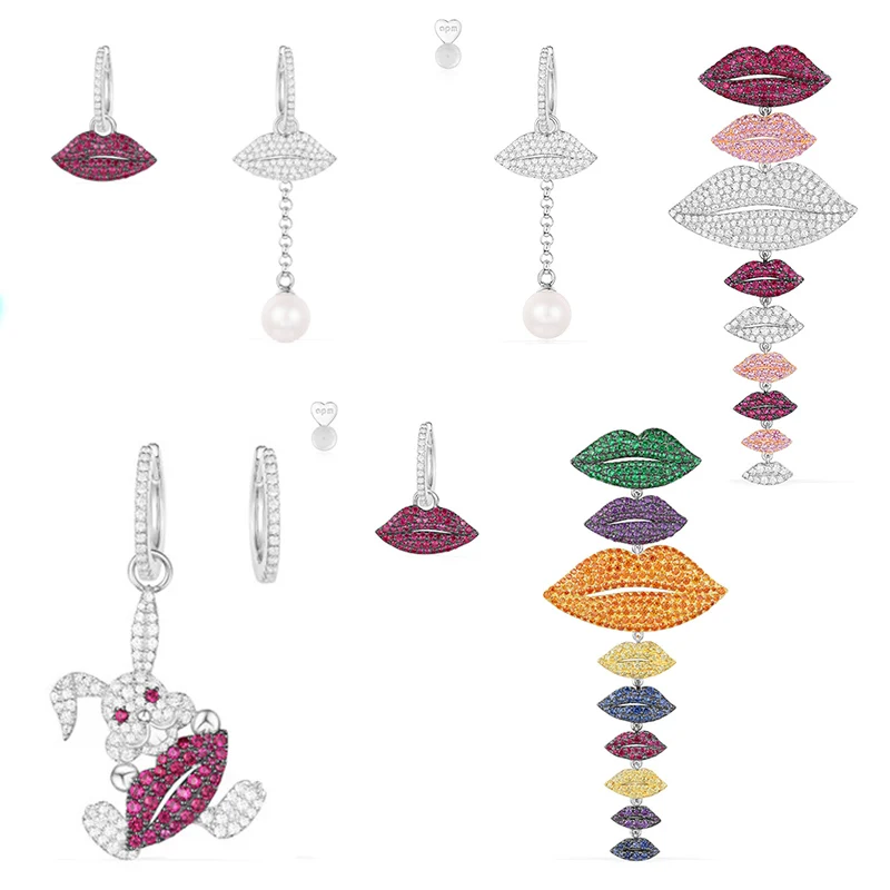 

Fashion Charm 100% Sterling Silver Original 1:1 High Quality Asymmetri Clips Earrings Women Jewelry Free Mail
