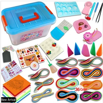 

Most Complete Quilling paper set color paper drawing material package beginners tool Board with Storage Box Suitcase New