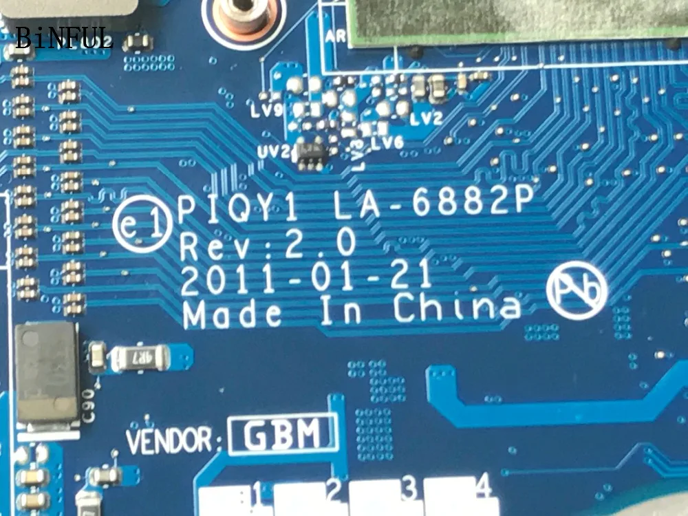 

FAST SHIPPING LA-6882P REV : 2.0 FOR LENOVO Y570 LAPTOP MOTHERBOARD GPU GT555 1GB 90 DAYS WARRANTY