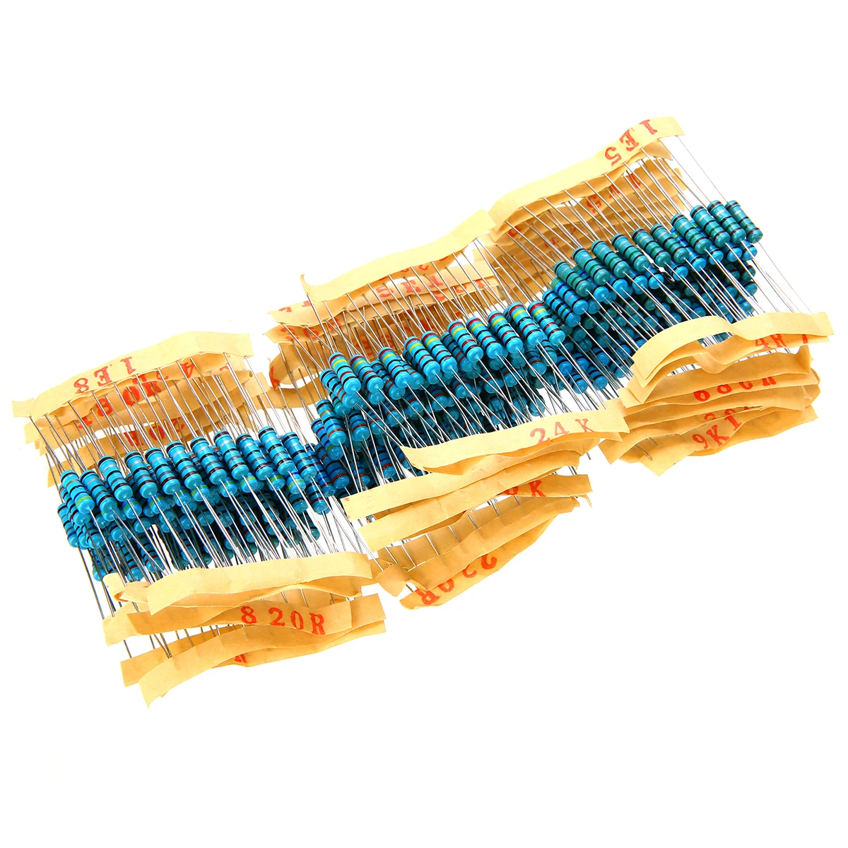 1000pcs 1% 1W Metal Film Resistor 100 Values Assorted Kit Set 1 ohm~10M ohm  Pack 100 Values Each 10pcs