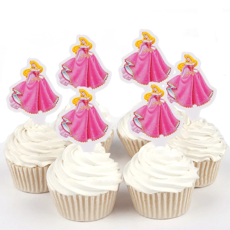100pcs Disney Princess Aurora Belle Cinderella Sophia Paper Cupcake Topper For Cake Decoration Birthday Wedding Party Suppliers Cake Decorating Supplies Aliexpress