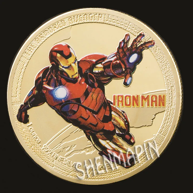 Мстители памятная монета Капитан Америка Железный человек Тор Халк Civil War наградная монета фантастика фильм монеты коллекционные