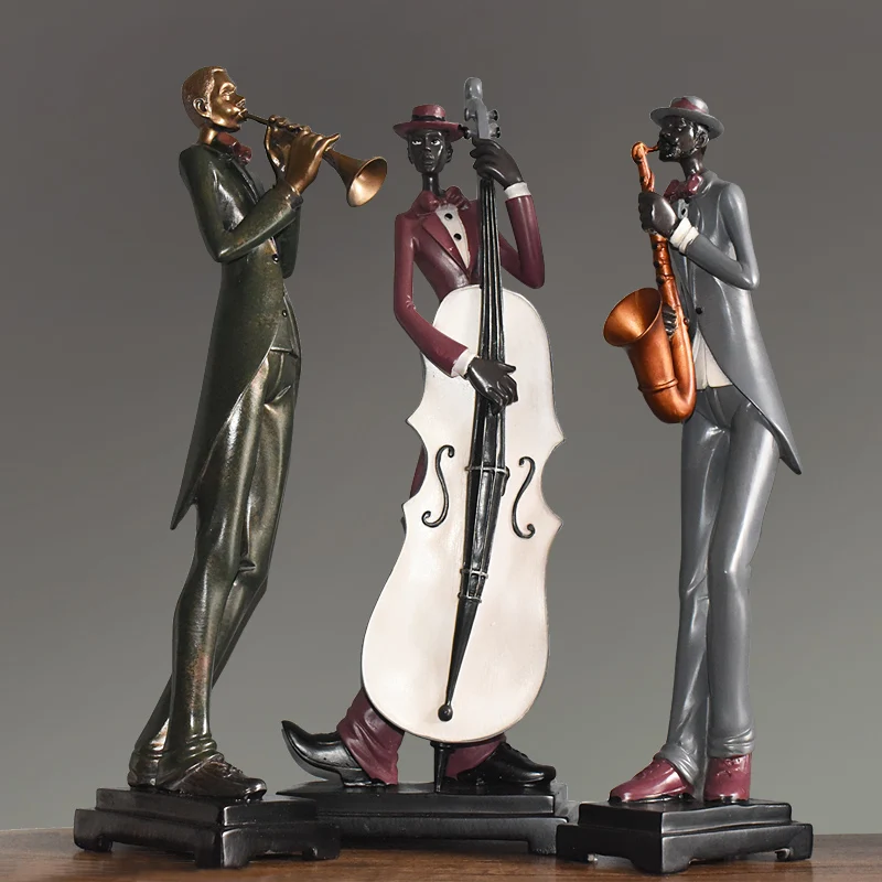 Nostalgia Parlour Saloon Music Performer Decoration Coffee Shop Statue
