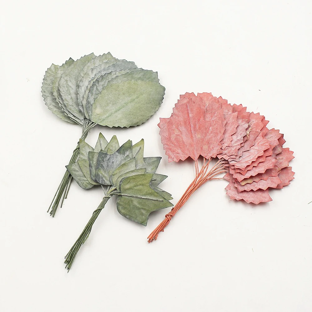 

12Pcs/lot Nostalgic Silk Artificial Tree Leaves for Wedding Home Decoration DIY Craft Gift Card Wreath Fake Flowers Accessories