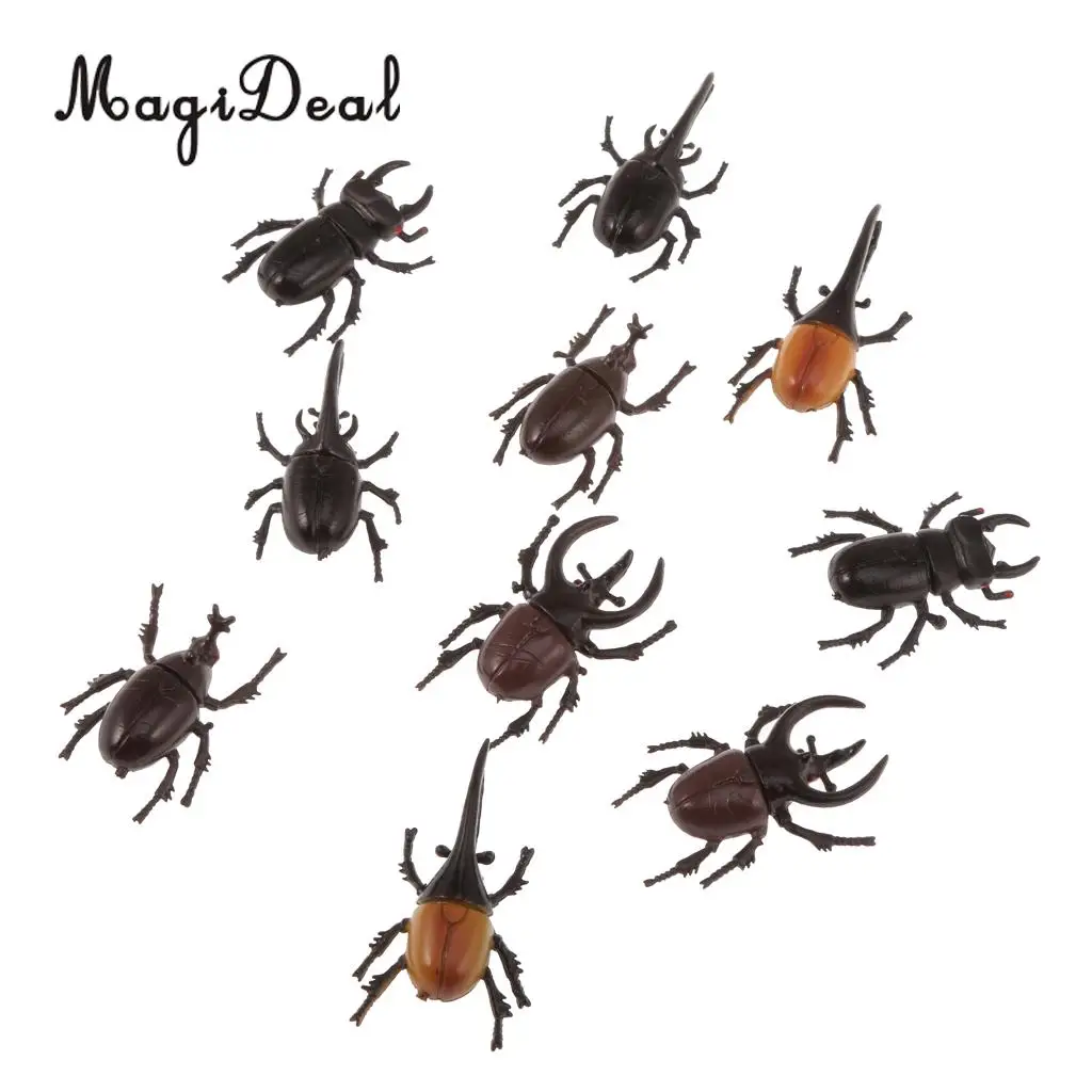 MagiDeal Lot 10 Plastic Vivid Beetles Insect Model Zoo Animal for Kids Party Favor Bag Filler Magic Prop Party Decoration Toy