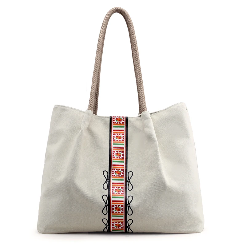 

Contracted Joker Canvas Shoulder Bag Geometric Fahion High Quality Handbag European and American Style Vintage Bag Leisure Bag