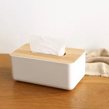 

Simple Home Kitchen Napkin Storage Bedroom Wooden Tissue Box Roll Paper Removable Container Organizer Tissue Box