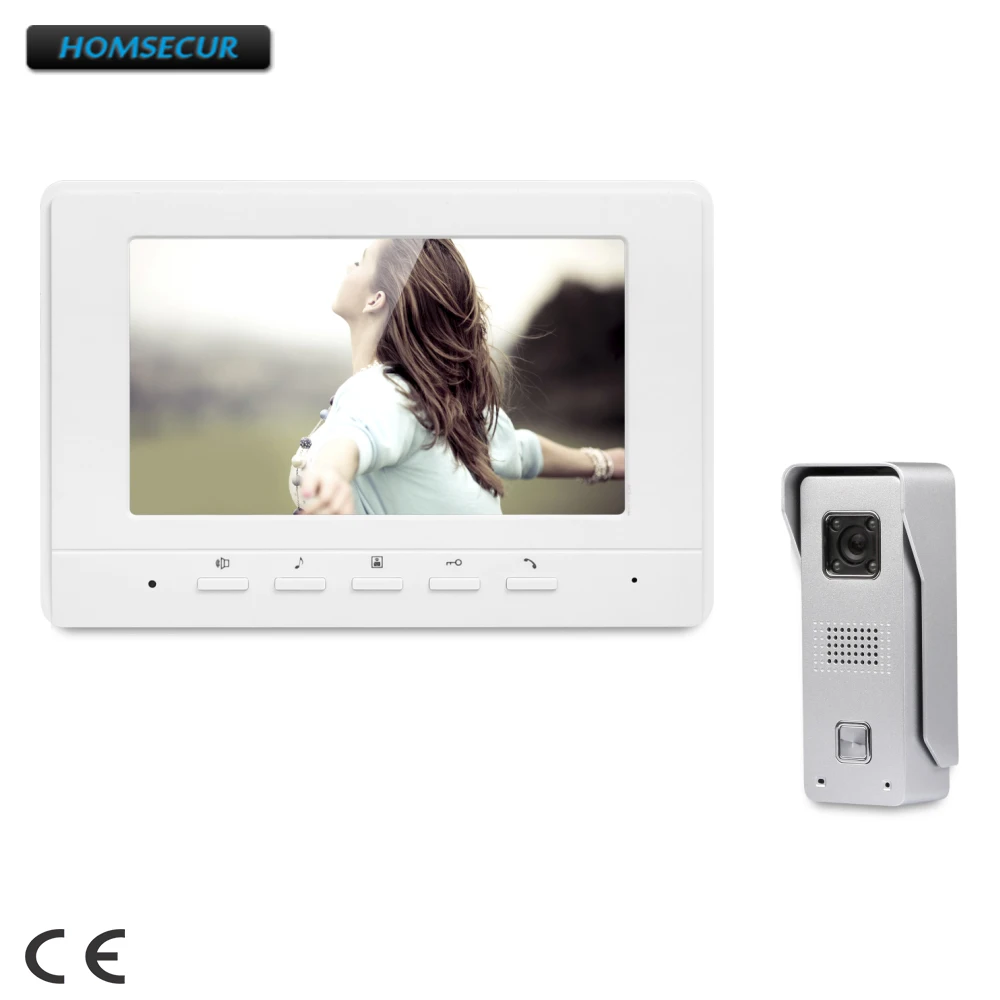 

EU Delivery HOMSECUR 7inch Wired Video Door Entry Security Intercom with Intra-monitor Audio Intercom XC002+XM707-W