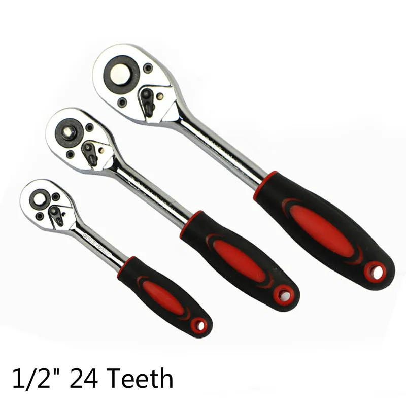 1/2" 24 Teeth Stainless Steel Universal Socket Ratchet Wrench Quick