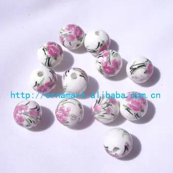 

Shipping Free!12mm Round Ceramic Beads Rose Color Water Lotus,Jewelry Accessory