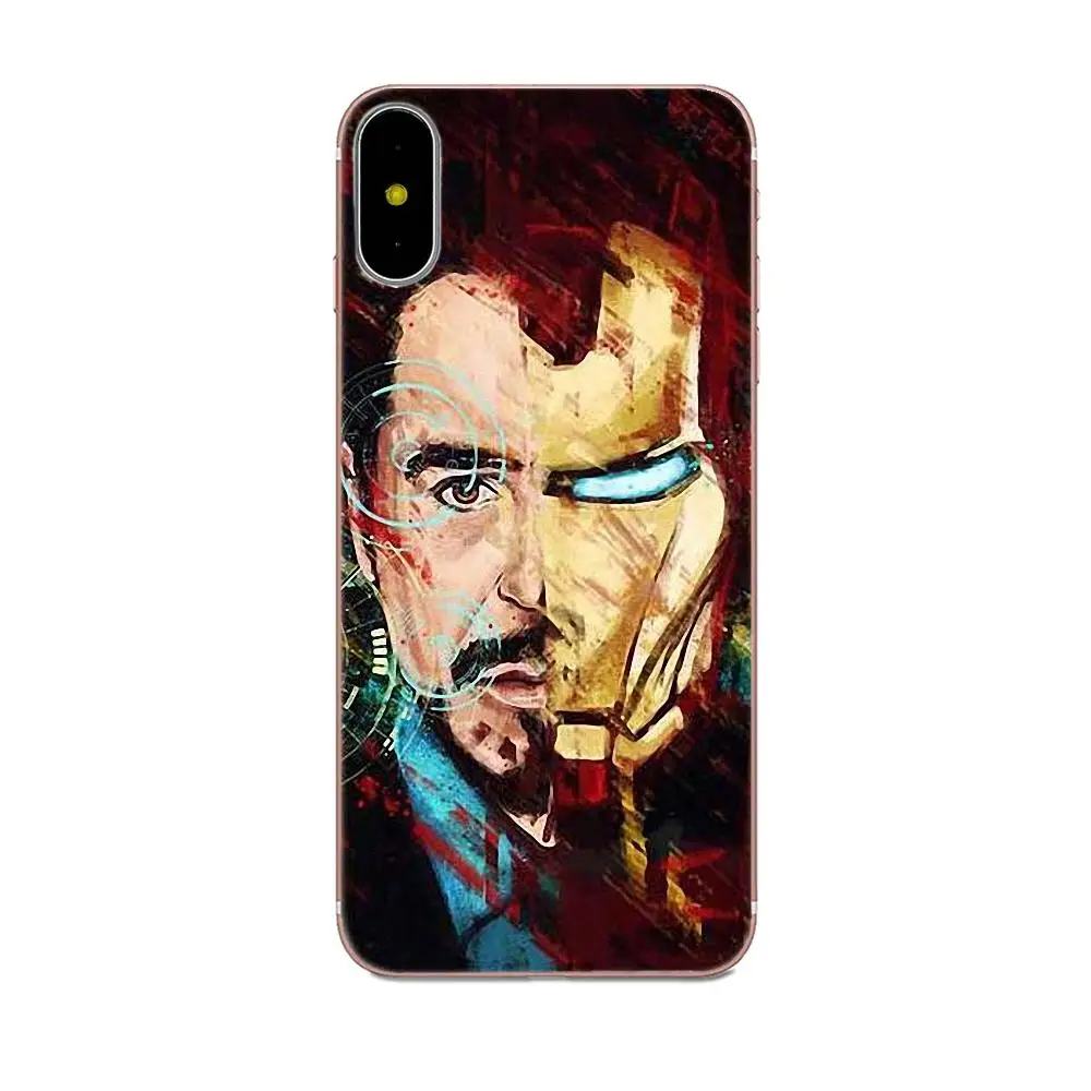 Мягкий резиновый чехол для телефона Xiaomi Redmi Note 2 3 3S 4 4A 4X 5 5A 6 6A Pro Plus Tony Stark Marvel Iron