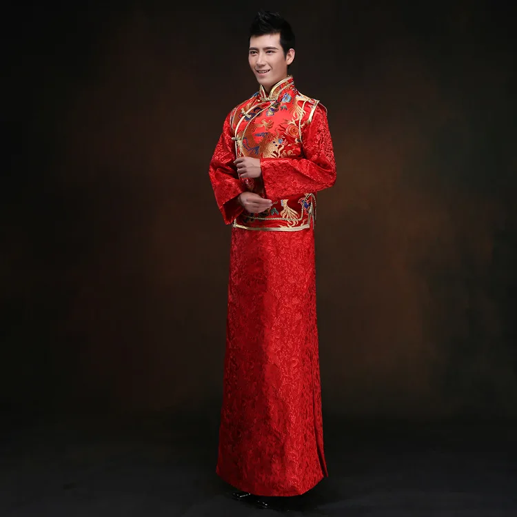 chinese traditional dress men dragon cheongsam Chinese Men married ...