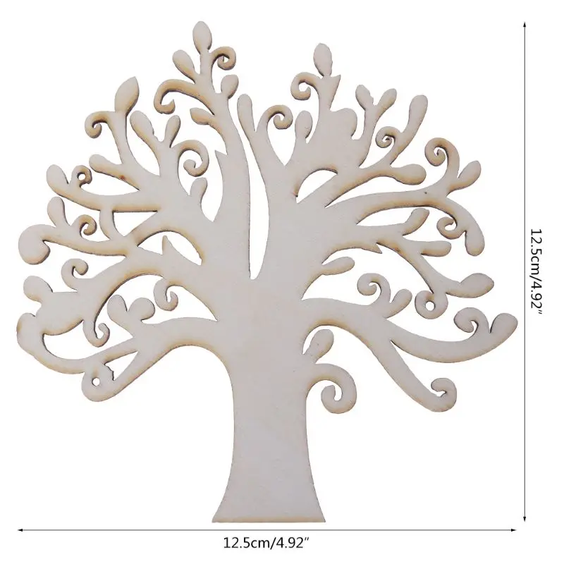 10 шт./пакет лазерная резка древесины украшение Деревянный Рождественская елка Форма крафт Свадебный декор