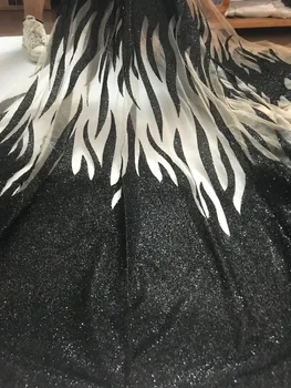 

unique Diudiu-8511 embroidery net lace fabric French net lace fabric with glued glitter decoration