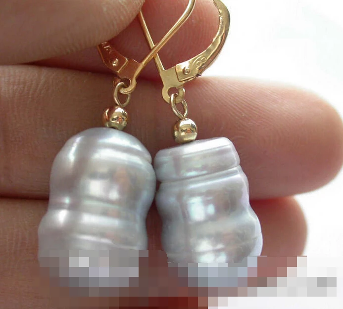

FREE SHIPPING>>> free shipping 00132 rice gray screw freshwater pearl dangle earring