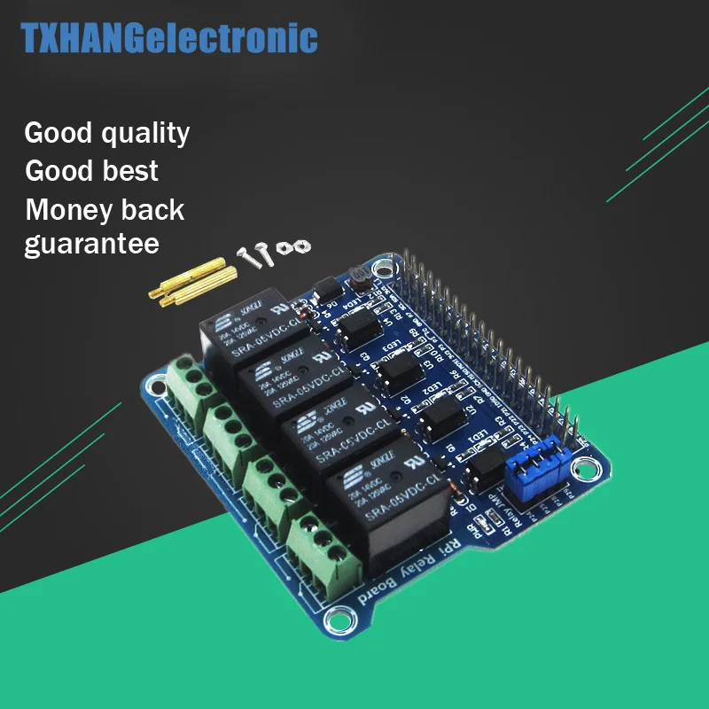 

4 Channel RPi Relay control panel Module Expansion Board for Raspberry Pi 3 2 A+ B+ 2B 3B