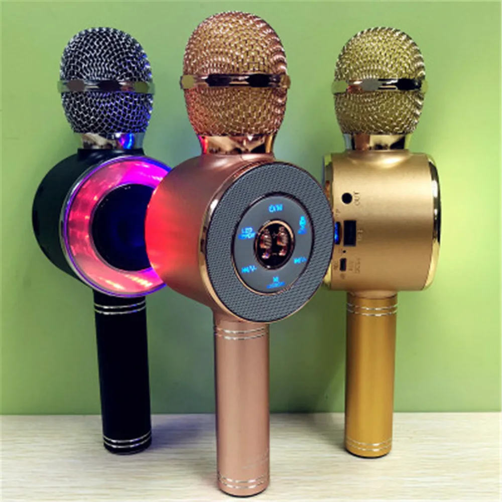 

Wireless Bluetooth Handheld Karaoke Microphone Amplifier Speaker Magic Voice Changing+Record Live USB Microphone For Most Phone