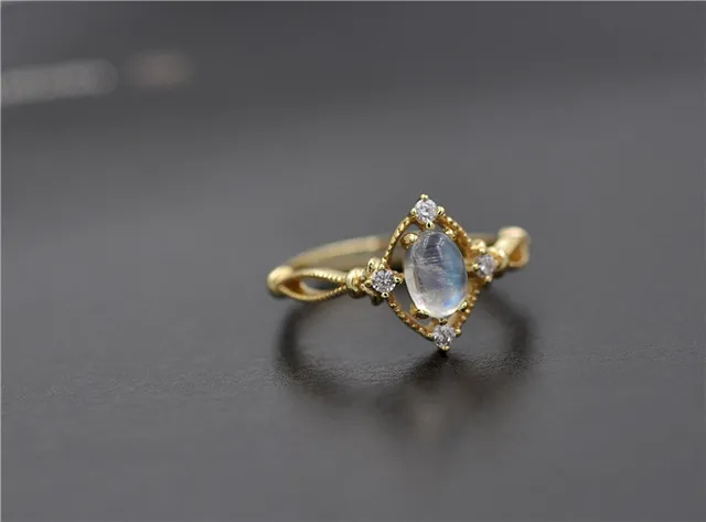 925 sterling silver ring top quality natural moonstone wedding rings for women engagement jewelry - Moonstone Wedding Ring 925 sterling silver ring top quality natural moonstone wedding rings for women engagement jewelry - Moonstone Wedding Ring