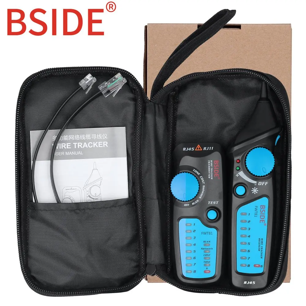 

Handheld Cable Tracker RJ45 RJ11 Telephone Wire Network LAN TV Electric Line Finder Tester BSIDE FWT81