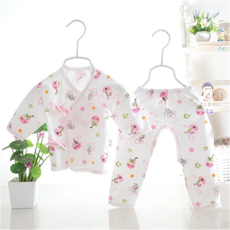 Детская очень теплая одежда, пижамные комплекты Весенняя пижама из чистого хлопка зимнее Мягкое Нижнее белье Одежда для новорожденных мальчиков и девочек - Цвет: pink
