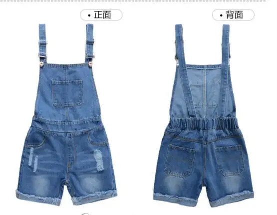 Летняя детская одежда комбинезоны для девочек повседневные синие джинсы на лямках для девочек; джинсы для крупных девочек; Детские шорты; джинсовые комбинезоны