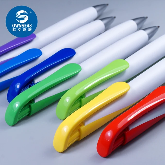 200 pcs/lot click action plastic ball pen for office writing