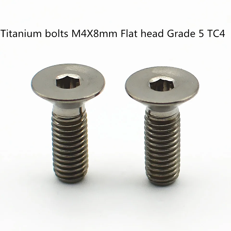 48 шт. M4 6-35 мм длинные плоские титановые болты винт с потайной головкой и внутренним шестигранником Ti Болт Ti Цвет Аллен привод титановые винты Ti крепеж - Цвет: Grade 5