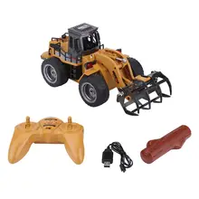 1:18 2.4G 6CH RC Engineering Truck Alloy Log Grab Remote Control Vehicle Toy with USB Cable Christmas Gift for Boys