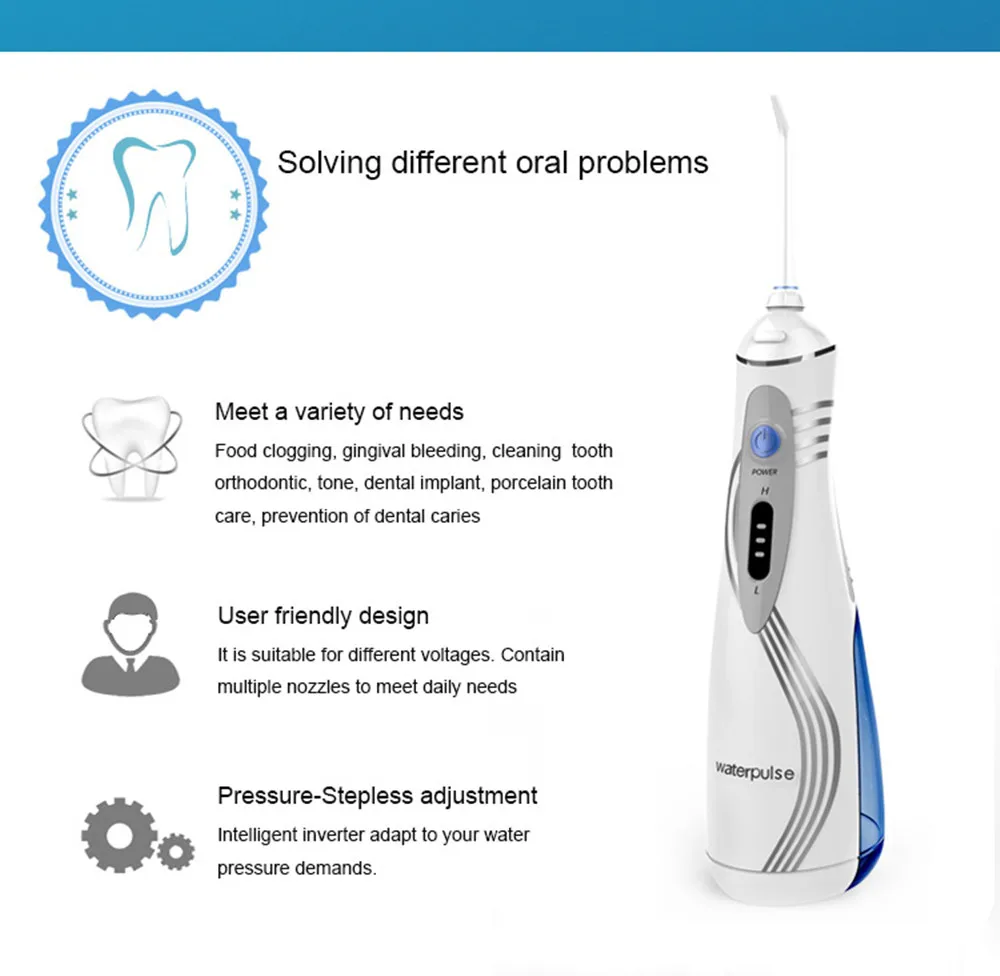 Battery Oral Irrigator Portable Rechargeable Li-ion Battery Dental Cleaning Device Oral Hygiene Tools Teeth Cleaning Brush  (2)