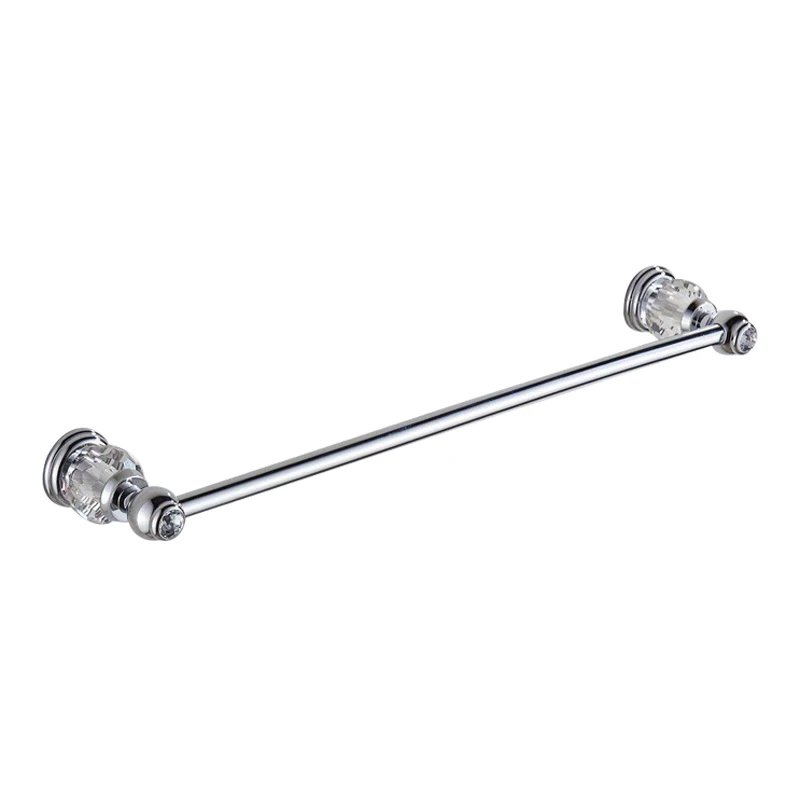 

European style luxury crystal towel bar solid copper wall hanging single rod towel bar bathroom hardware accessories