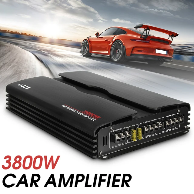 Best Price Car Amplifier Subwoofer 3800W RMS 4/3/2 Channel 12/24V Powerful 4ohm Truck Car Amplifier Audio Power Stereo Amp Speaker Black