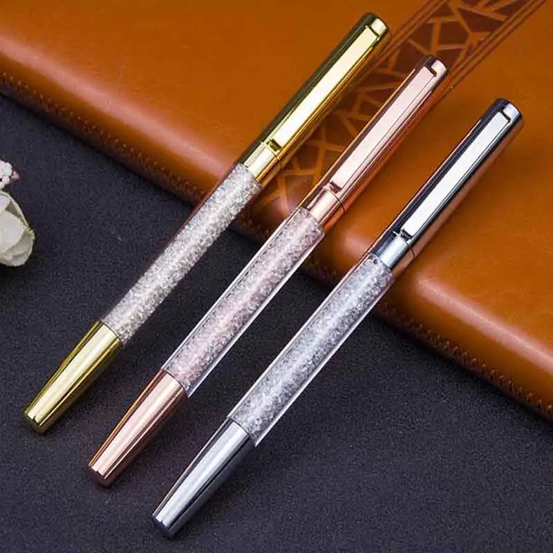 

Creative Metal Crystal Diamond Ball Pen Set Stationery Refill 0.5mm Signature Gel Pen for Office School Suppliers