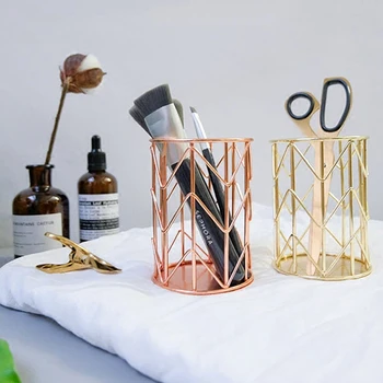

1pc Rose Gold Home Desk Container Organizer Pen Pencil Pot Holder